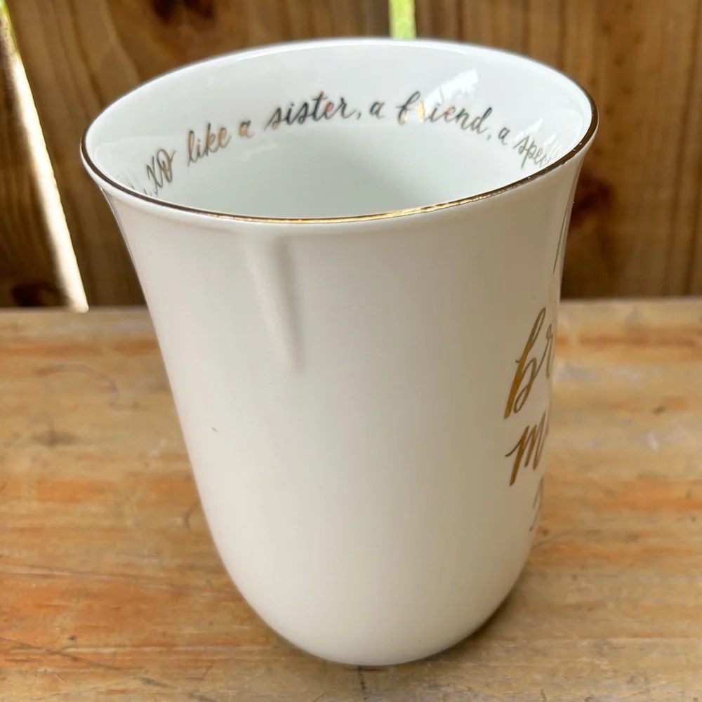 Williams Sonoma Brides Maid XO 14oz Porcelain Coffee Mug Bridesmaid Gift